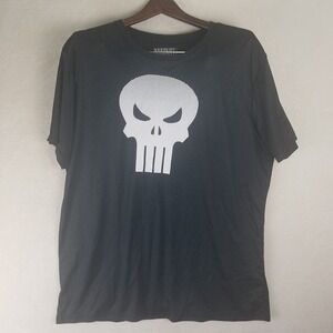 Marvel The Punisher Skull Graphic T Shirt Mens‎ 2X Black Polyester short sleeves